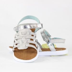 Toms Girls Silver Huarache Sandals